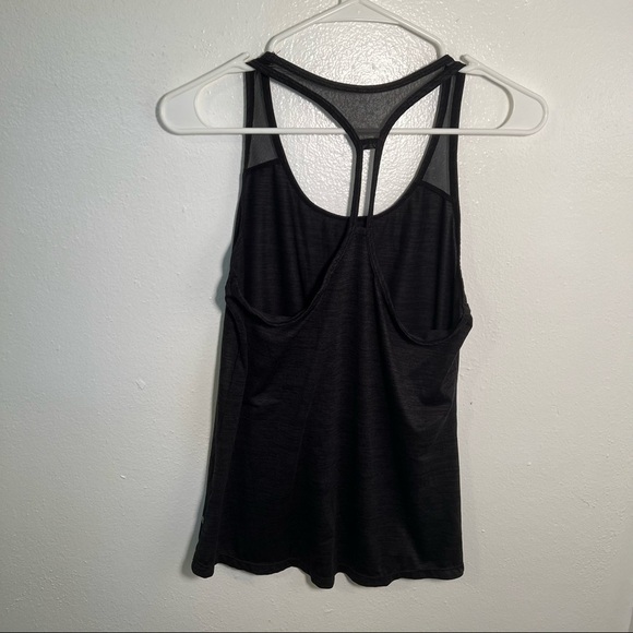 Layer 8 Racerback Tank Top Heathered Black Mesh - Picture 7 of 10